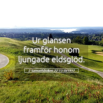 Picture 05 - 2 Samuelsboken 22:13 SV1917 - Ur glansen framför honom ljungade - Bible Verse Picture
