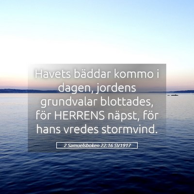 Picture 05 - 2 Samuelsboken 22:16 SV1917 - Havets bäddar kommo i dagen, jordens grundvalar - Bible Verse Picture