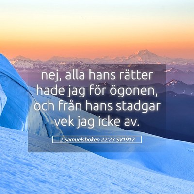 Picture 05 - 2 Samuelsboken 22:23 SV1917 - nej, alla hans rätter hade jag för ögonen, och - Bible Verse Picture
