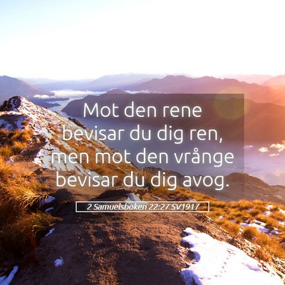 Picture 05 - 2 Samuelsboken 22:27 SV1917 - Mot den rene bevisar du dig ren, men mot den - Bible Verse Picture
