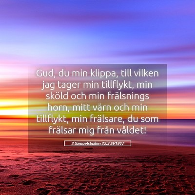 Picture 05 - 2 Samuelsboken 22:3 SV1917 - Gud, du min klippa, till vilken jag tager min - Bible Verse Picture