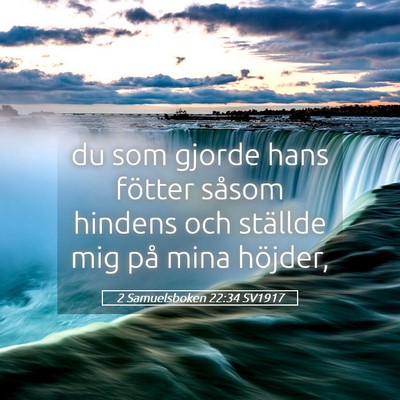 Picture 05 - 2 Samuelsboken 22:34 SV1917 - du som gjorde hans fötter såsom hindens och - Bible Verse Picture