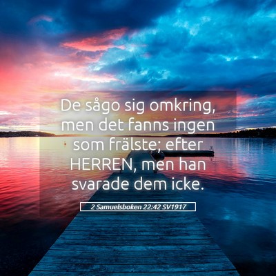Picture 05 - 2 Samuelsboken 22:42 SV1917 - De sågo sig omkring, men det fanns ingen som - Bible Verse Picture