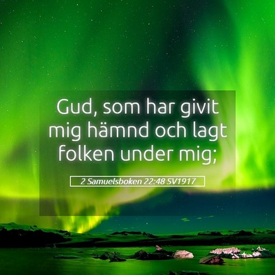 Picture 05 - 2 Samuelsboken 22:48 SV1917 - Gud, som har givit mig hämnd och lagt folken - Bible Verse Picture