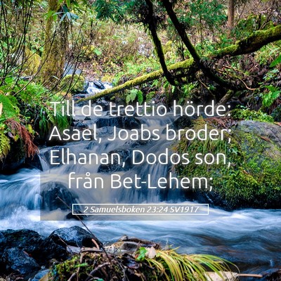 Picture 05 - 2 Samuelsboken 23:24 SV1917 - Till de trettio hörde: Asael, Joabs broder; - Bible Verse Picture