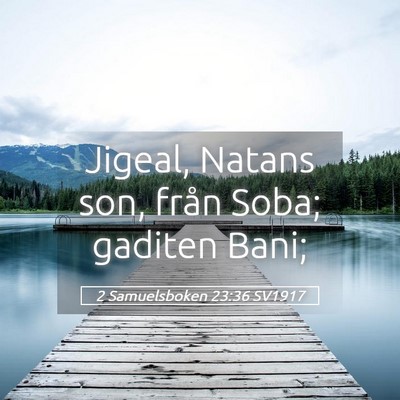 Picture 05 - 2 Samuelsboken 23:36 SV1917 - Jigeal, Natans son, från Soba; gaditen - Bible Verse Picture