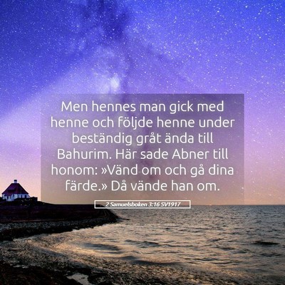 Picture 05 - 2 Samuelsboken 3:16 SV1917 - Men hennes man gick med henne och följde henne - Bible Verse Picture