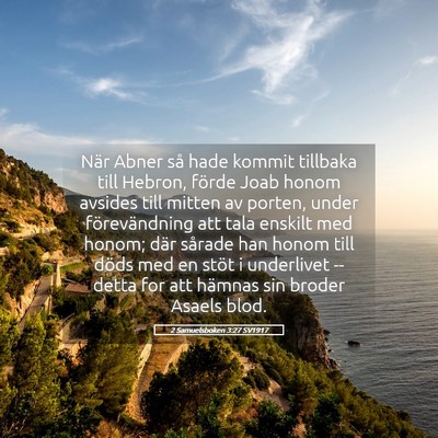Picture 05 - 2 Samuelsboken 3:27 SV1917 - När Abner så hade kommit tillbaka till Hebron, - Bible Verse Picture