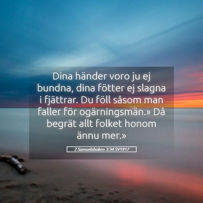 Picture 05 - 2 Samuelsboken 3:34 SV1917 - Dina händer voro ju ej bundna, dina fötter ej - Bible Verse Picture