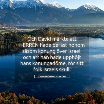 Picture 05 - 2 Samuelsboken 5:12 SV1917 - Och David märkte att HERREN hade befäst honom - Bible Verse Picture