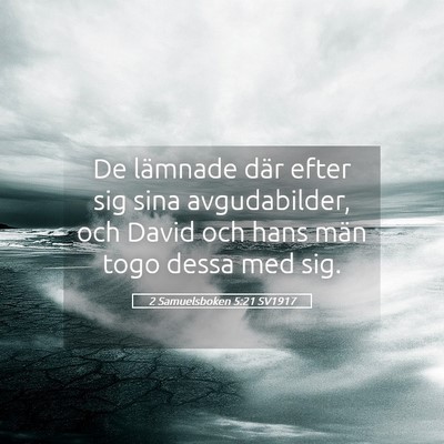 Picture 05 - 2 Samuelsboken 5:21 SV1917 - De lämnade där efter sig sina avgudabilder, och - Bible Verse Picture