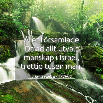Picture 05 - 2 Samuelsboken 6:1 SV1917 - Åter församlade David allt utvalt manskap i - Bible Verse Picture