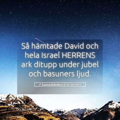 Picture 05 - 2 Samuelsboken 6:15 SV1917 - Så hämtade David och hela Israel HERRENS ark - Bible Verse Picture