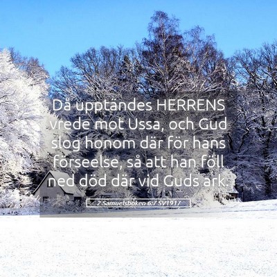 Picture 05 - 2 Samuelsboken 6:7 SV1917 - Då upptändes HERRENS vrede mot Ussa, och Gud - Bible Verse Picture
