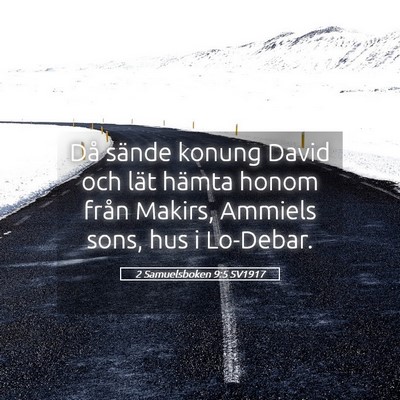 Picture 05 - 2 Samuelsboken 9:5 SV1917 - Då sände konung David och lät hämta honom - Bible Verse Picture