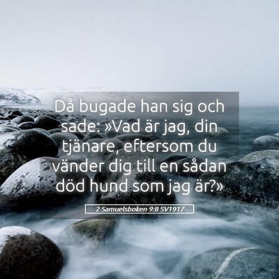 Picture 05 - 2 Samuelsboken 9:8 SV1917 - Då bugade han sig och sade: »Vad är jag, din - Bible Verse Picture
