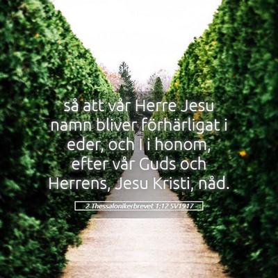 Picture 05 - 2 Thessalonikerbrevet 1:12 SV1917 - så att vår Herre Jesu namn bliver förhärligat - Bible Verse Picture