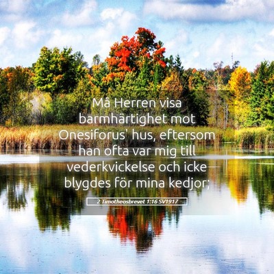 Picture 05 - 2 Timotheosbrevet 1:16 SV1917 - Må Herren visa barmhärtighet mot Onesiforus' - Bible Verse Picture