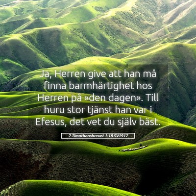 Picture 05 - 2 Timotheosbrevet 1:18 SV1917 - Ja, Herren give att han må finna barmhärtighet - Bible Verse Picture