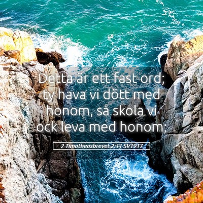 Picture 05 - 2 Timotheosbrevet 2:11 SV1917 - Detta är ett fast ord; ty hava vi dött med - Bible Verse Picture