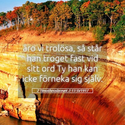 Picture 05 - 2 Timotheosbrevet 2:13 SV1917 - äro vi trolösa, så står han troget fast vid - Bible Verse Picture