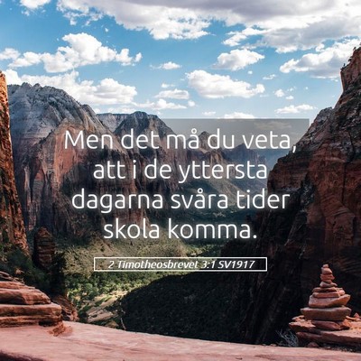 Picture 05 - 2 Timotheosbrevet 3:1 SV1917 - Men det må du veta, att i de yttersta dagarna - Bible Verse Picture