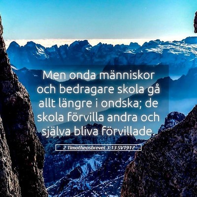 Picture 05 - 2 Timotheosbrevet 3:13 SV1917 - Men onda människor och bedragare skola gå allt - Bible Verse Picture