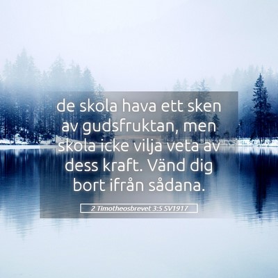 Picture 05 - 2 Timotheosbrevet 3:5 SV1917 - de skola hava ett sken av gudsfruktan, men skola - Bible Verse Picture