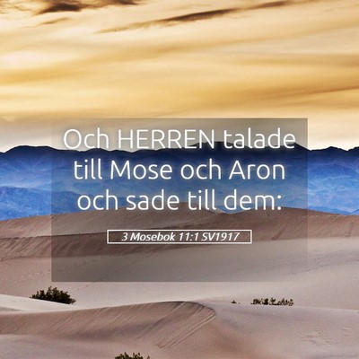 Picture 05 - 3 Mosebok 11:1 SV1917 - Och HERREN talade till Mose och Aron och sade - Bible Verse Picture