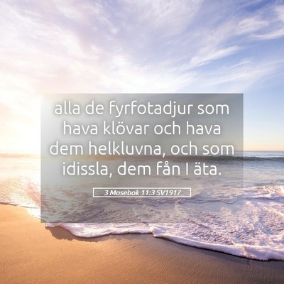 Picture 05 - 3 Mosebok 11:3 SV1917 - alla de fyrfotadjur som hava klövar och hava dem - Bible Verse Picture