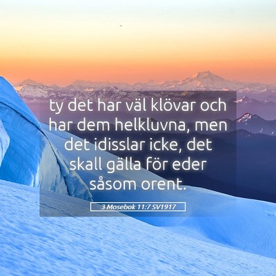 Picture 05 - 3 Mosebok 11:7 SV1917 - ty det har väl klövar och har dem helkluvna, - Bible Verse Picture