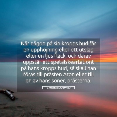 Picture 05 - 3 Mosebok 13:2 SV1917 - När någon på sin kropps hud får en - Bible Verse Picture