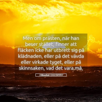 Picture 05 - 3 Mosebok 13:53 SV1917 - Men om prästen, när han beser stället, finner - Bible Verse Picture