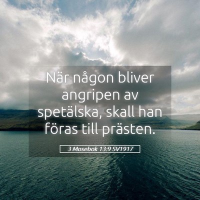Picture 05 - 3 Mosebok 13:9 SV1917 - När någon bliver angripen av spetälska, skall - Bible Verse Picture