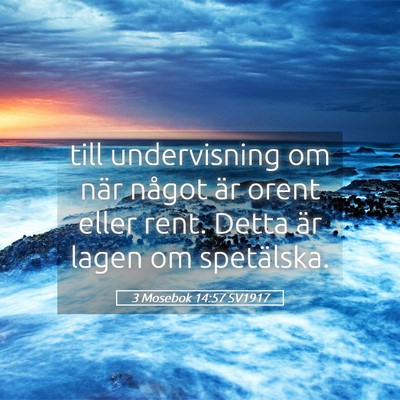 Picture 05 - 3 Mosebok 14:57 SV1917 - till undervisning om när något är orent eller - Bible Verse Picture