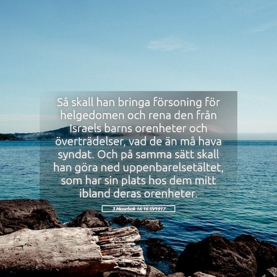 Picture 05 - 3 Mosebok 16:16 SV1917 - Så skall han bringa försoning för helgedomen - Bible Verse Picture