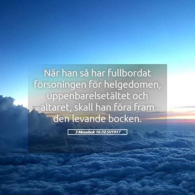 Picture 05 - 3 Mosebok 16:20 SV1917 - När han så har fullbordat försoningen för - Bible Verse Picture