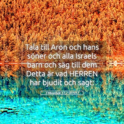 Picture 05 - 3 Mosebok 17:2 SV1917 - Tala till Aron och hans söner och alla Israels - Bible Verse Picture