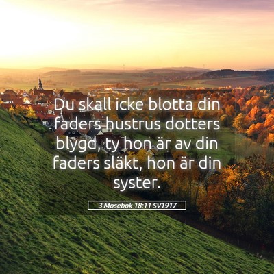 Picture 05 - 3 Mosebok 18:11 SV1917 - Du skall icke blotta din faders hustrus dotters - Bible Verse Picture