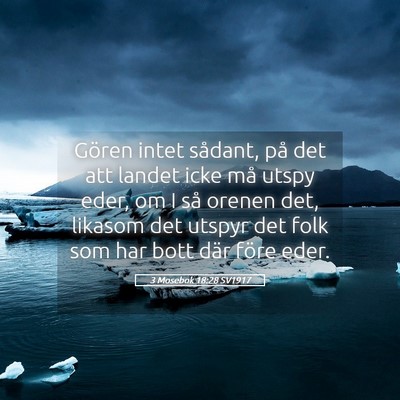 Picture 05 - 3 Mosebok 18:28 SV1917 - Gören intet sådant, på det att landet icke må - Bible Verse Picture