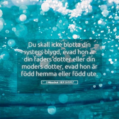 Picture 05 - 3 Mosebok 18:9 SV1917 - Du skall icke blotta din systers blygd, evad hon - Bible Verse Picture