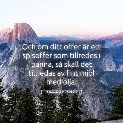 Picture 05 - 3 Mosebok 2:7 SV1917 - Och om ditt offer är ett spisoffer som tillredes - Bible Verse Picture