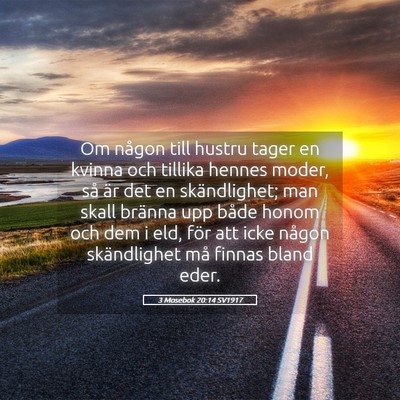 Picture 05 - 3 Mosebok 20:14 SV1917 - Om någon till hustru tager en kvinna och tillika - Bible Verse Picture