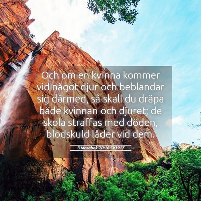 Picture 05 - 3 Mosebok 20:16 SV1917 - Och om en kvinna kommer vid något djur och - Bible Verse Picture