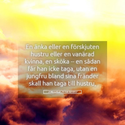 Picture 05 - 3 Mosebok 21:14 SV1917 - En änka eller en förskjuten hustru eller en - Bible Verse Picture