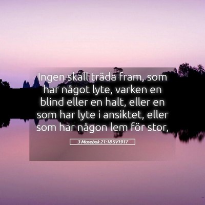 Picture 05 - 3 Mosebok 21:18 SV1917 - Ingen skall träda fram, som har något lyte, - Bible Verse Picture