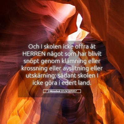 Picture 05 - 3 Mosebok 22:24 SV1917 - Och I skolen icke offra åt HERREN något som har - Bible Verse Picture