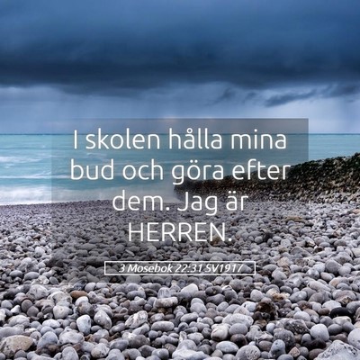 Picture 05 - 3 Mosebok 22:31 SV1917 - I skolen hålla mina bud och göra efter dem. Jag - Bible Verse Picture