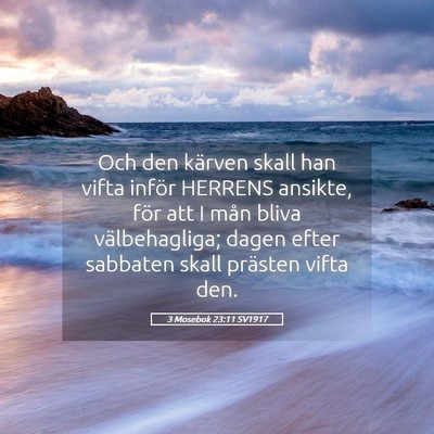Picture 05 - 3 Mosebok 23:11 SV1917 - Och den kärven skall han vifta inför HERRENS - Bible Verse Picture