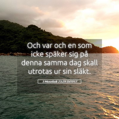 Picture 05 - 3 Mosebok 23:29 SV1917 - Och var och en som icke späker sig på denna - Bible Verse Picture